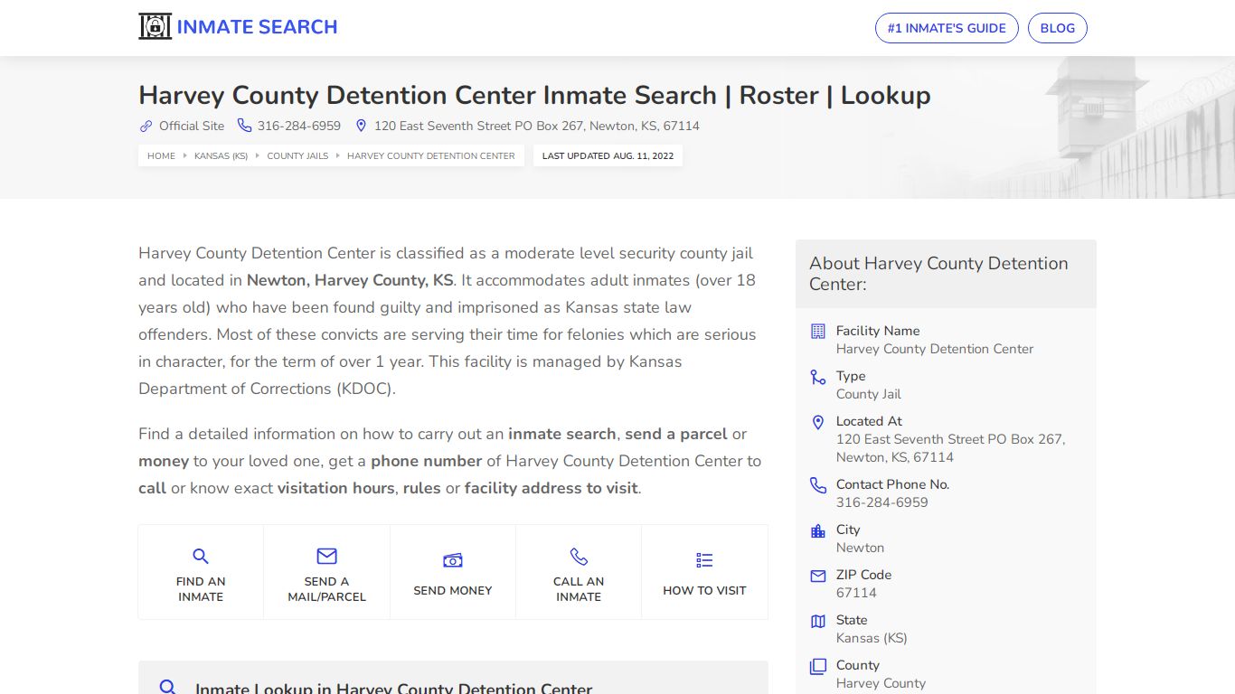 Harvey County Detention Center Inmate Search | Roster | Lookup